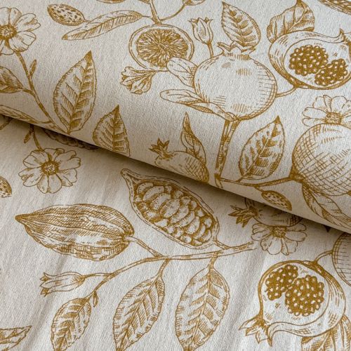 Tkanina dekoracyjna RUSTIC VINTAGE PRINT Granata peanut
