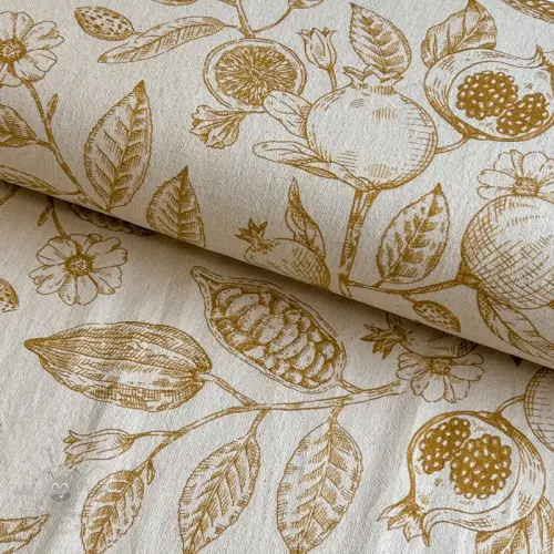 Tkanina dekoracyjna RUSTIC VINTAGE PRINT Granata peanut