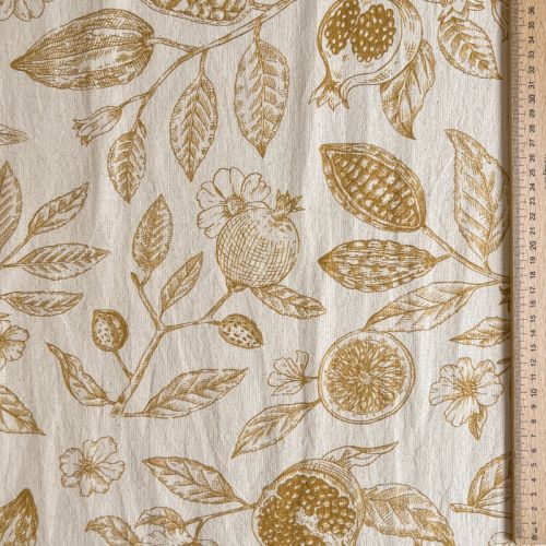 Tkanina dekoracyjna RUSTIC VINTAGE PRINT Granata peanut