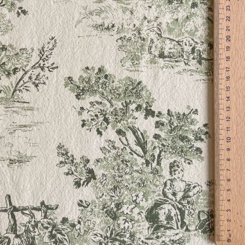 Tkanina dekoracyjna RUSTIC VINTAGE PRINT Gabrielle kaki