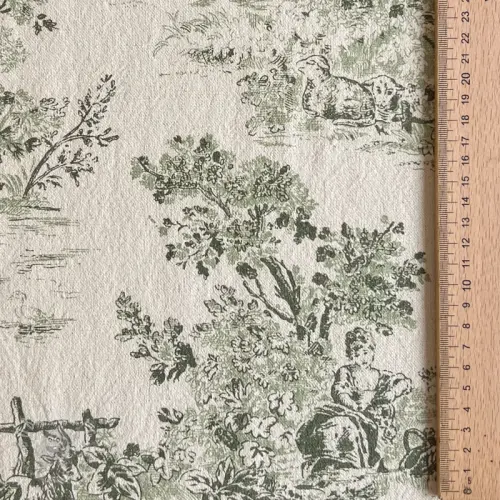 Tkanina dekoracyjna RUSTIC VINTAGE PRINT Gabrielle kaki