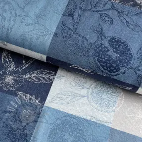 Tkanina dekoracyjna FRENCH TABLE CLOTH JACQUARD Cabosse allover indigo