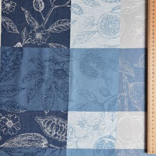 Tkanina dekoracyjna FRENCH TABLE CLOTH JACQUARD Cabosse allover indigo