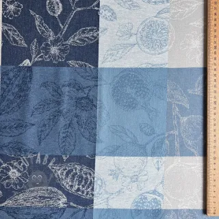 Tkanina dekoracyjna FRENCH TABLE CLOTH JACQUARD Cabosse allover indigo