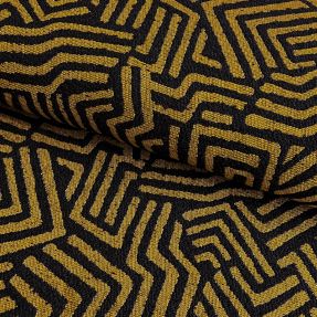 Tkanina dekoracyjna jacquard Mesopotamie noir jaune