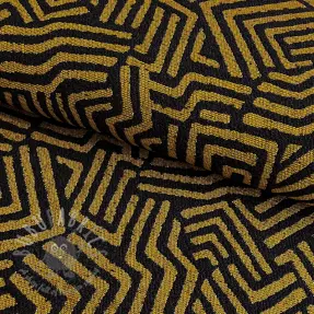 Tkanina dekoracyjna jacquard Mesopotamie noir jaune