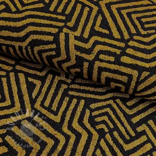 Tkanina dekoracyjna jacquard Mesopotamie noir jaune