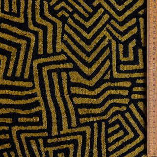 Tkanina dekoracyjna jacquard Mesopotamie noir jaune