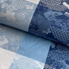 Tkanina dekoracyjna FRENCH TABLE CLOTH JACQUARD Niwa allover indigo