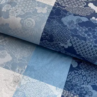 Tkanina dekoracyjna FRENCH TABLE CLOTH JACQUARD Niwa allover indigo