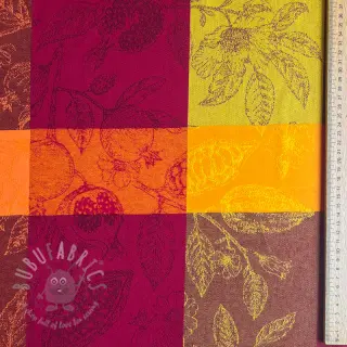 Tkanina dekoracyjna FRENCH TABLE CLOTH JACQUARD Cabosse allover harissa