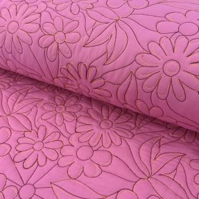 Pikowana tkanina Flowers pink