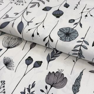 Tkanina dekoracyjna premium Hand Drawn Flowers