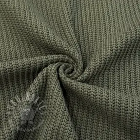 Dzianina swetrowa BIG KNIT camo green