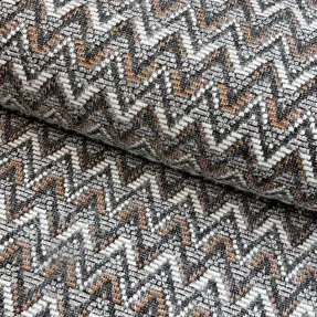 Dzianina swetrowa jacquard Comfilia Zigzag wavy brown