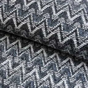 Dzianina swetrowa jacquard Comfilia Zigzag wavy blue