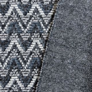 Dzianina swetrowa jacquard Comfilia Zigzag wavy blue