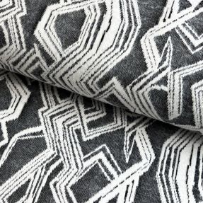Dzianina jacquard Comfy Broken checks black