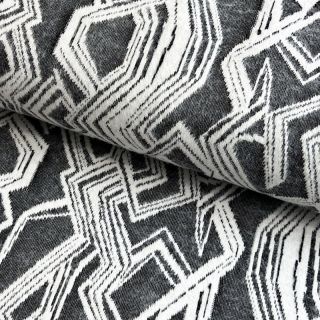 Dzianina swetrowa jacquard Comfy Broken checks black