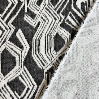 Dzianina jacquard Comfy Broken checks black