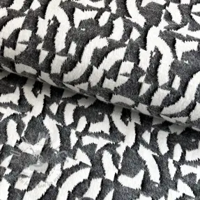 Dzianina swetrowa jacquard Comfy Collage shapes grey