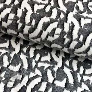Dzianina swetrowa jacquard Comfy Collage shapes grey