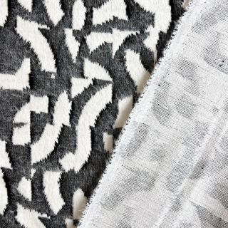 Dzianina swetrowa jacquard Comfy Collage shapes grey