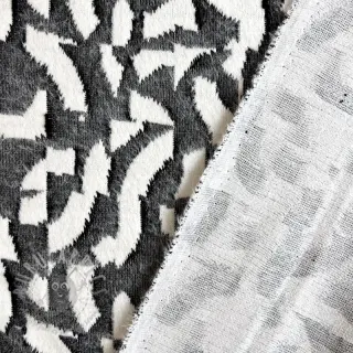 Dzianina swetrowa jacquard Comfy Collage shapes grey