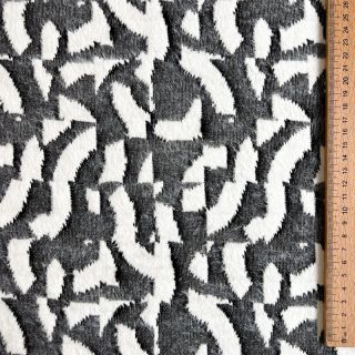 Dzianina swetrowa jacquard Comfy Collage shapes grey