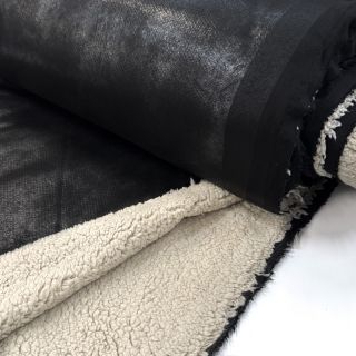 Tkanina płaszczowa Vintage Glammy Teddy Lammy black