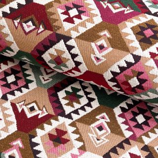 Tkanina dekoracyjna jacquard Kilim fuchsia vert