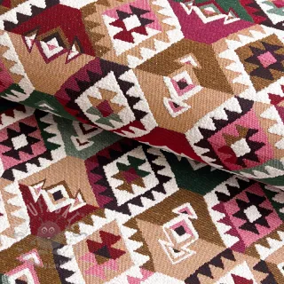 Tkanina dekoracyjna jacquard Kilim fuchsia vert