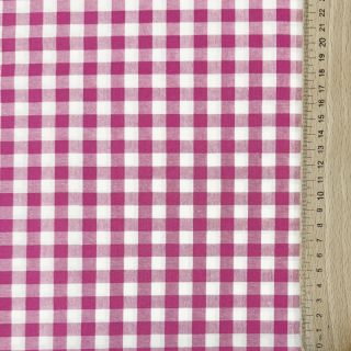 Bawełniana tkanina Check fuchsia