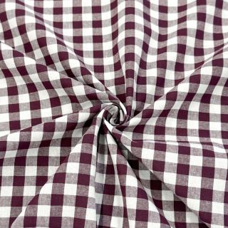 Bawełniana tkanina Check aubergine