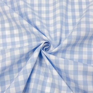 Bawełniana tkanina Check light blue