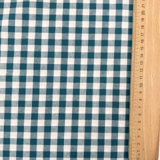 Bawełniana tkanina Check petrol