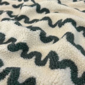 Tkanina płaszczowa TEDDY JACQUARD Waves army green