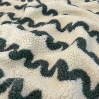 Tkanina płaszczowa TEDDY JACQUARD Waves army green