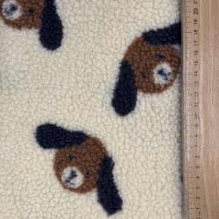 Tkanina płaszczowa TEDDY JACQUARD Dogs brown