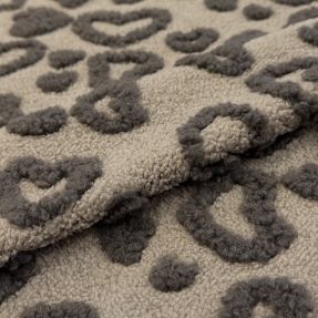Tkanina płaszczowa TEDDY Hearts sand