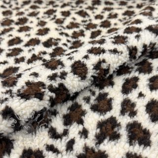 Tkanina płaszczowa TEDDY Panthera off white