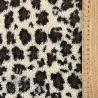 Tkanina płaszczowa TEDDY Panthera off white