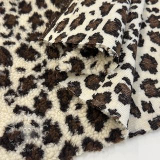 Tkanina płaszczowa TEDDY Panthera off white