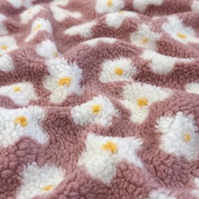 Tkanina płaszczowa TEDDY Daisy old pink