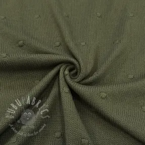 Dzianina swetrowa BIG KNIT DOT camo green