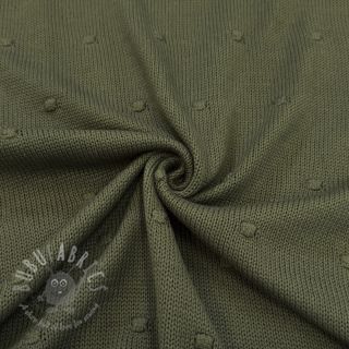 Dzianina swetrowa BIG KNIT DOT camo green