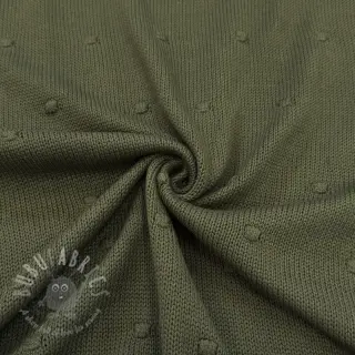 Dzianina swetrowa BIG KNIT DOT camo green