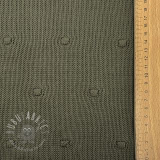 Dzianina swetrowa BIG KNIT DOT camo green