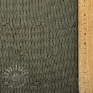 Dzianina swetrowa BIG KNIT DOT camo green