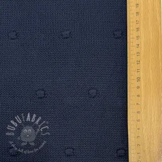 Dzianina swetrowa BIG KNIT DOT navy